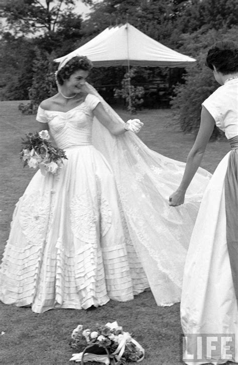 jackie kennedy's wedding dress photo.